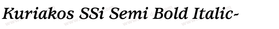 Kuriakos SSi Semi Bold Italic字体转换